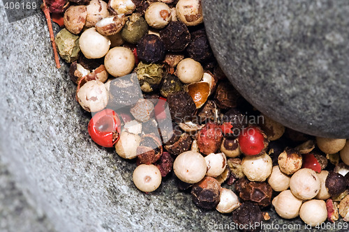 Image of Pepper seeds in mortar