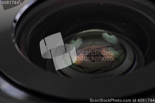 Image of lens of photo camera (objective)