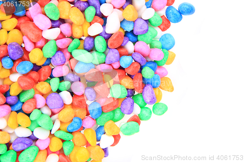 Image of boulders with plastic colors as background