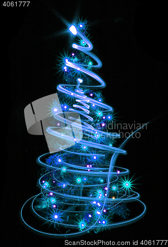 Image of xmas tree in the night