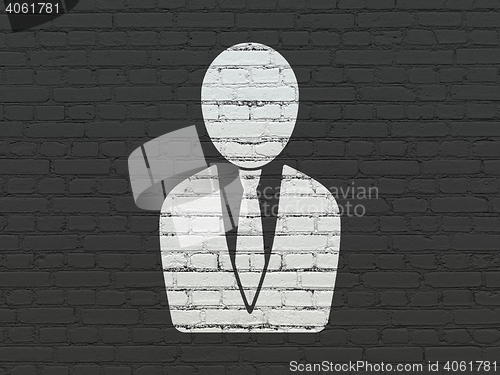 Image of News concept: Business Man on wall background