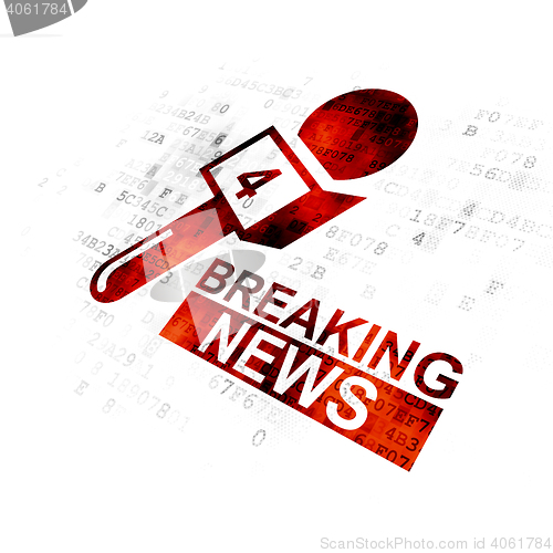 Image of News concept: Breaking News And Microphone on Digital background