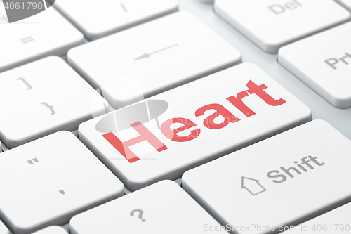 Image of Medicine concept: Heart on computer keyboard background