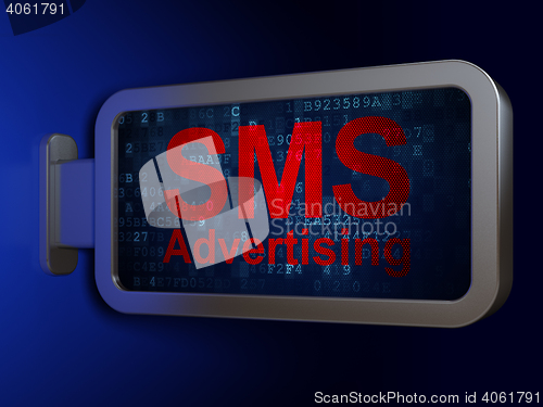 Image of Marketing concept: SMS Advertising on billboard background