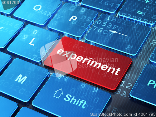 Image of Science concept: Experiment on computer keyboard background