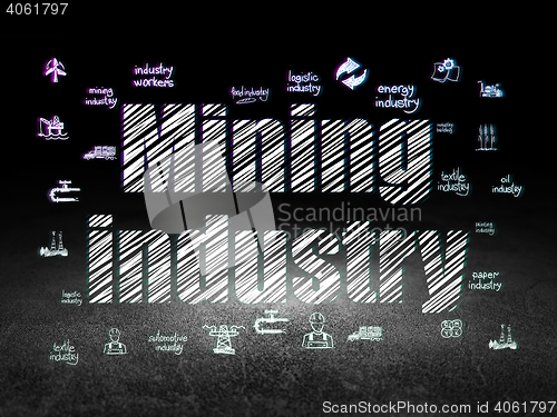 Image of Industry concept: Mining Industry in grunge dark room