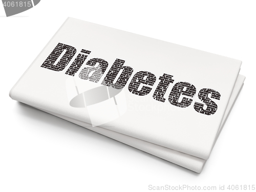 Image of Medicine concept: Diabetes on Blank Newspaper background