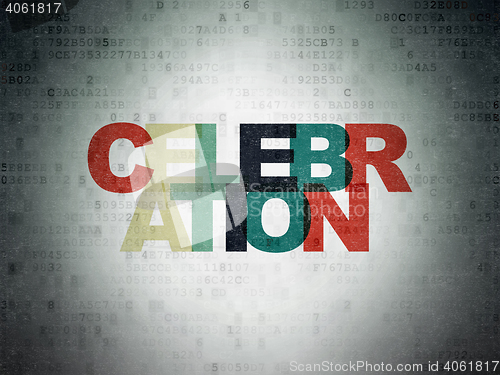 Image of Holiday concept: Celebration on Digital Data Paper background