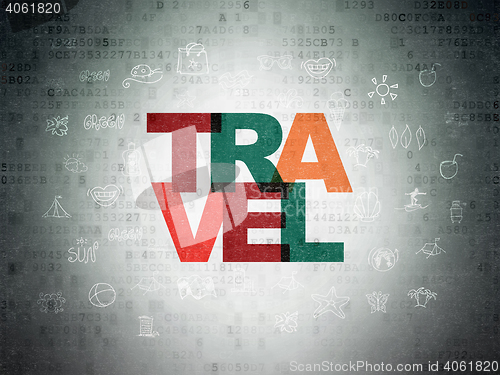 Image of Vacation concept: Travel on Digital Data Paper background