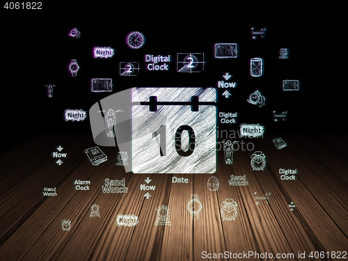 Image of Time concept: Calendar in grunge dark room
