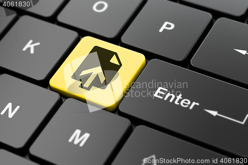 Image of Web design concept: Upload on computer keyboard background