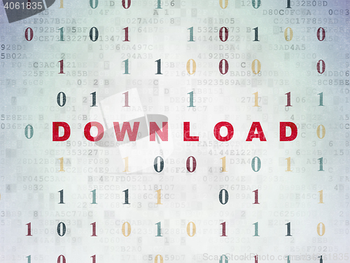 Image of Web design concept: Download on Digital Data Paper background