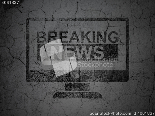 Image of News concept: Breaking News On Screen on grunge wall background
