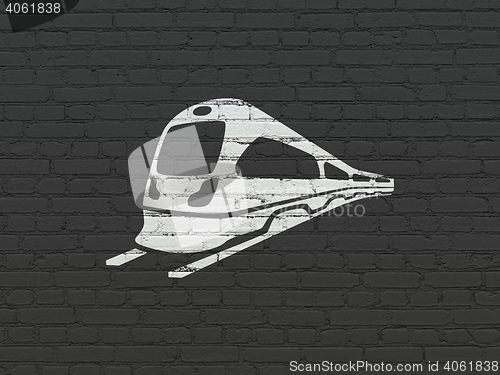 Image of Travel concept: Train on wall background