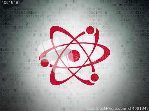 Image of Science concept: Molecule on Digital Data Paper background