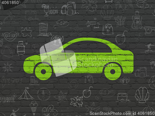 Image of Travel concept: Car on wall background