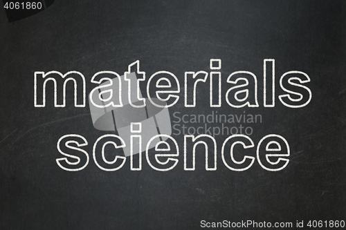 Image of Science concept: Materials Science on chalkboard background