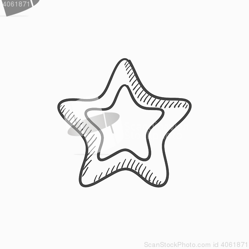 Image of Rating star sketch icon.