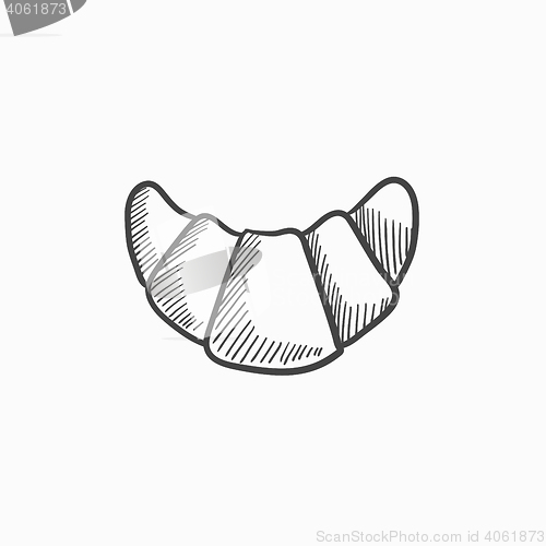 Image of Croissant sketch icon.