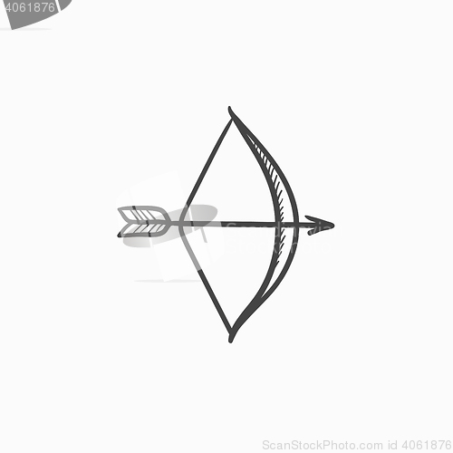 Image of Bow and arrow sketch icon.