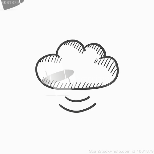 Image of Cloud computing sketch icon.