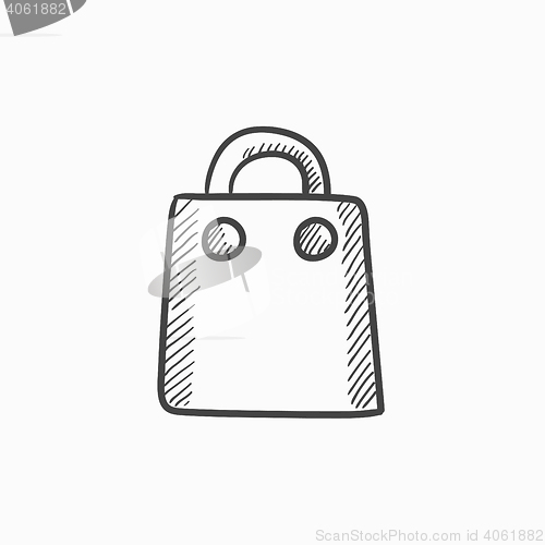 Image of Shopping bag sketch icon.