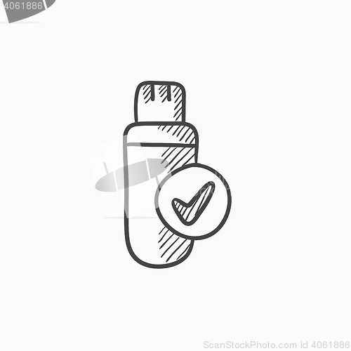 Image of USB flash drive sketch icon.