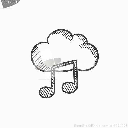 Image of Cloud music sketch icon.