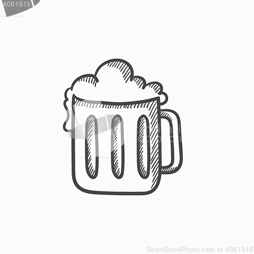 Image of Mug of beer sketch icon.