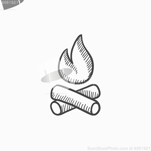 Image of Campfire sketch icon.