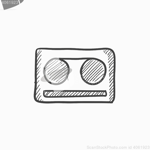 Image of Cassette tape sketch icon.