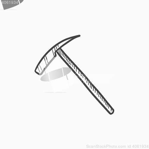 Image of Ice pickaxe sketch icon.