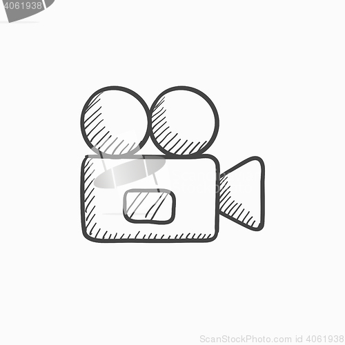 Image of Video camera sketch icon.