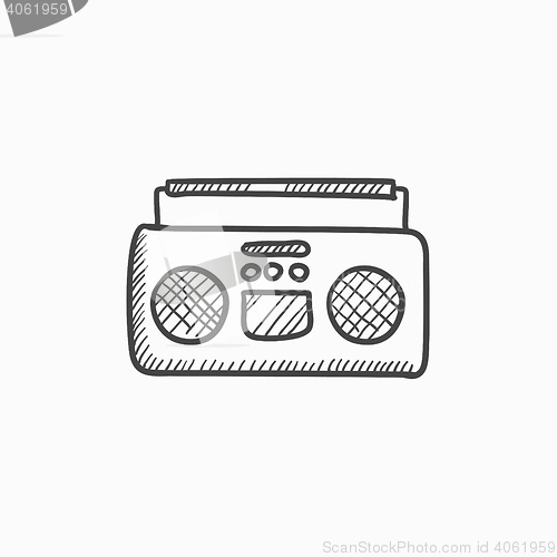 Image of Radio cassette player sketch icon.