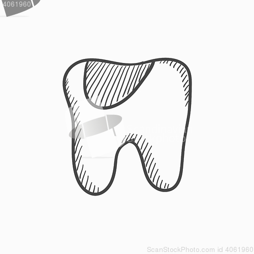 Image of Tooth decay sketch icon.