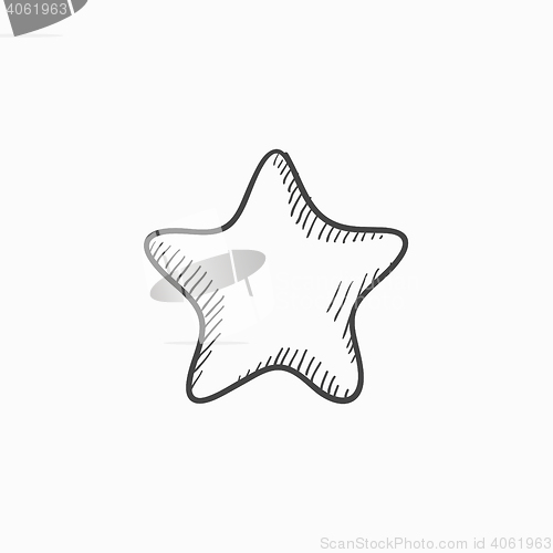 Image of Rating star sketch icon.