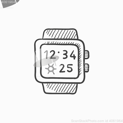 Image of Smartwatch sketch icon.