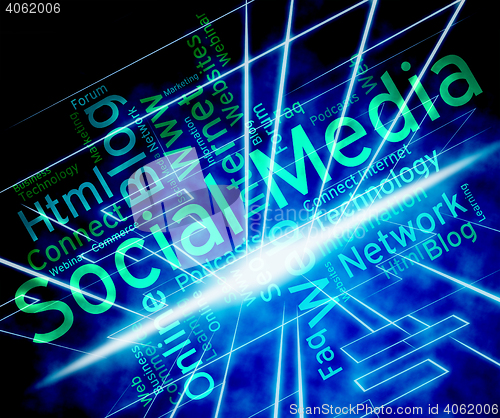 Image of Social Media Represents News Feed And Forums