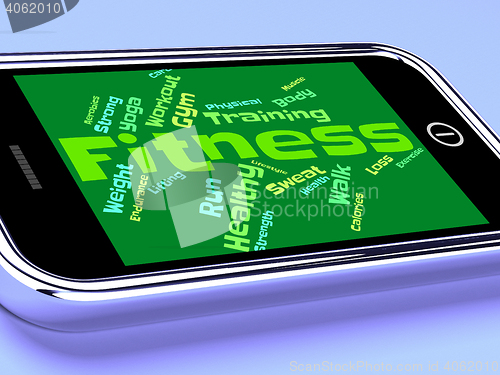 Image of Fitness Words Means Working Out And Athletic