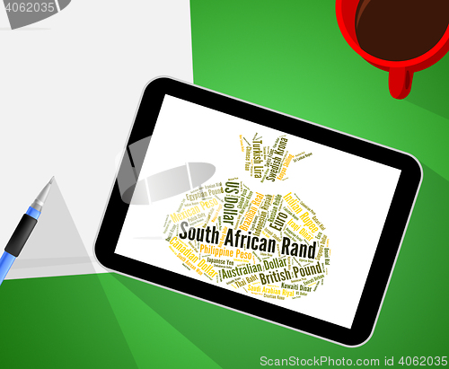 Image of South African Rand Indicates Exchange Rate And Coinage