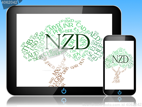 Image of Nzd Currency Indicates New Zealand Dollar And Banknote