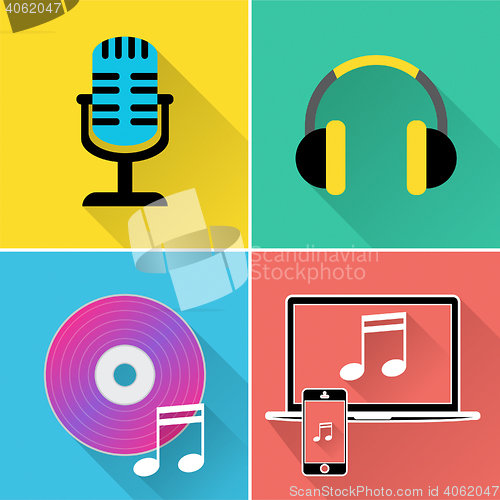 Image of Music Icons Represents Symbol Melody And Track