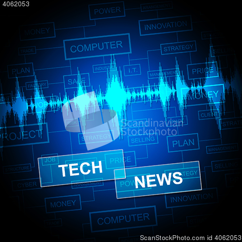 Image of Tech News Represents Social Media And Digital