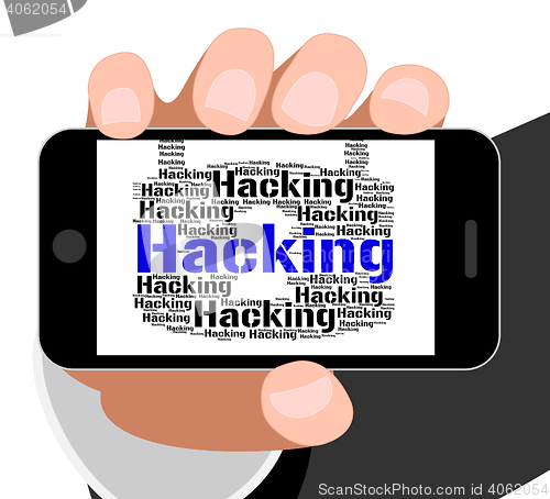 Image of Hacking Lock Represents Vulnerable Wordcloud And Crack