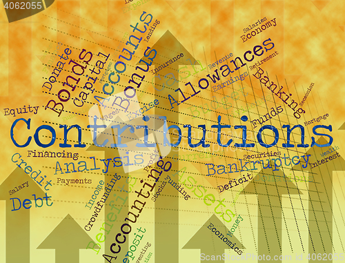 Image of Contributions Word Indicates Give Volunteers And Volunteer