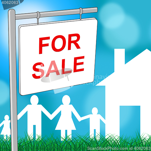 Image of House For Sale Means Residential Home And Household