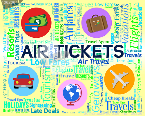 Image of Air Tickets Means Bought Fly And Commerce