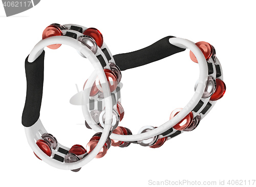 Image of tambourines isolated on a white