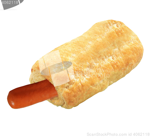 Image of Sausages in dough isolated