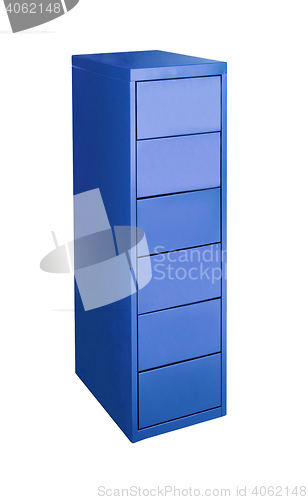 Image of Blue metal cabinet
